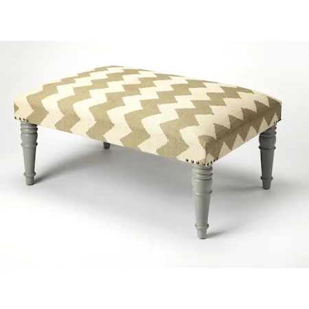 Lucinda Zig Zag Upholstered Cocktail Ottoman